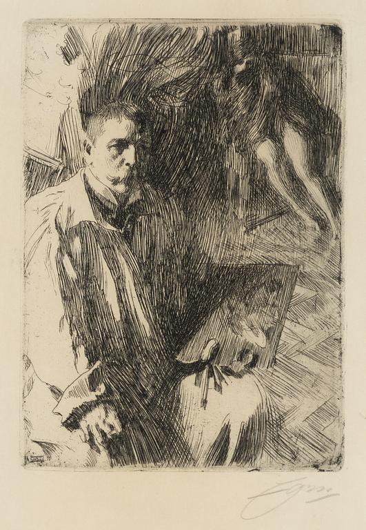 Anders Zorn, Anders Zorn, "Self-portrait with Model II".