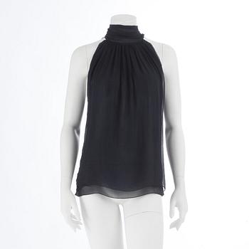 ALEXANDER MCQUEEN, a blue chiffon top. Size 42.