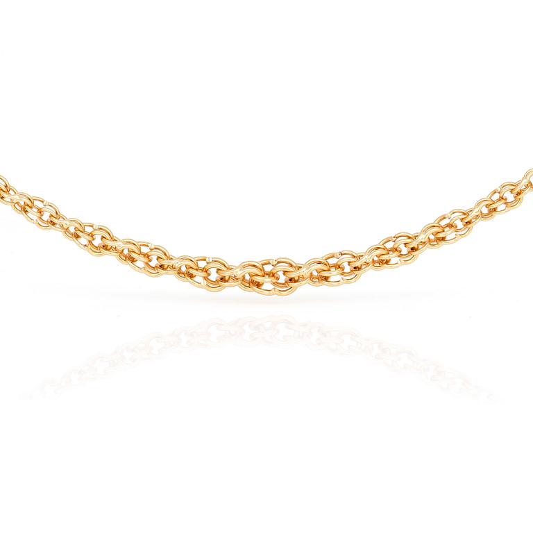 COLLIER, 18 k guld. Vikt ca 37 g.