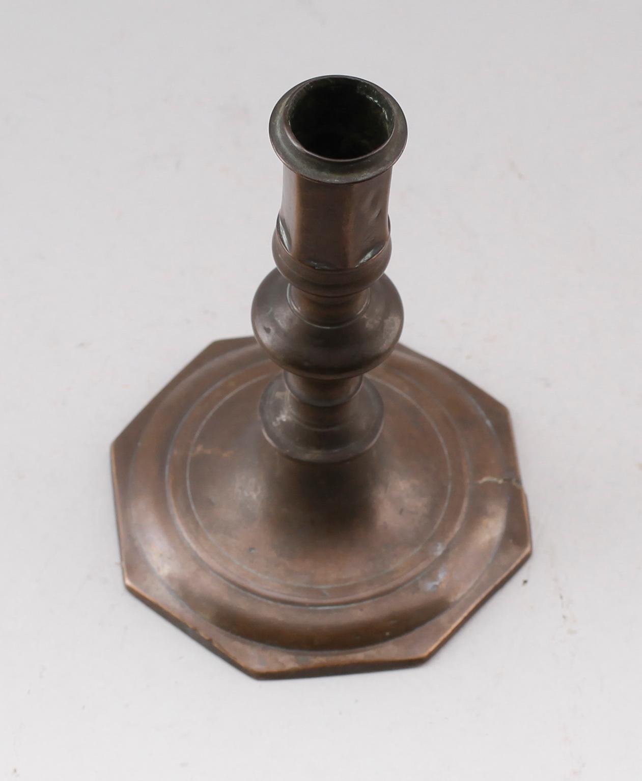 LJUSSTAKE, mässing, 1700-tal.