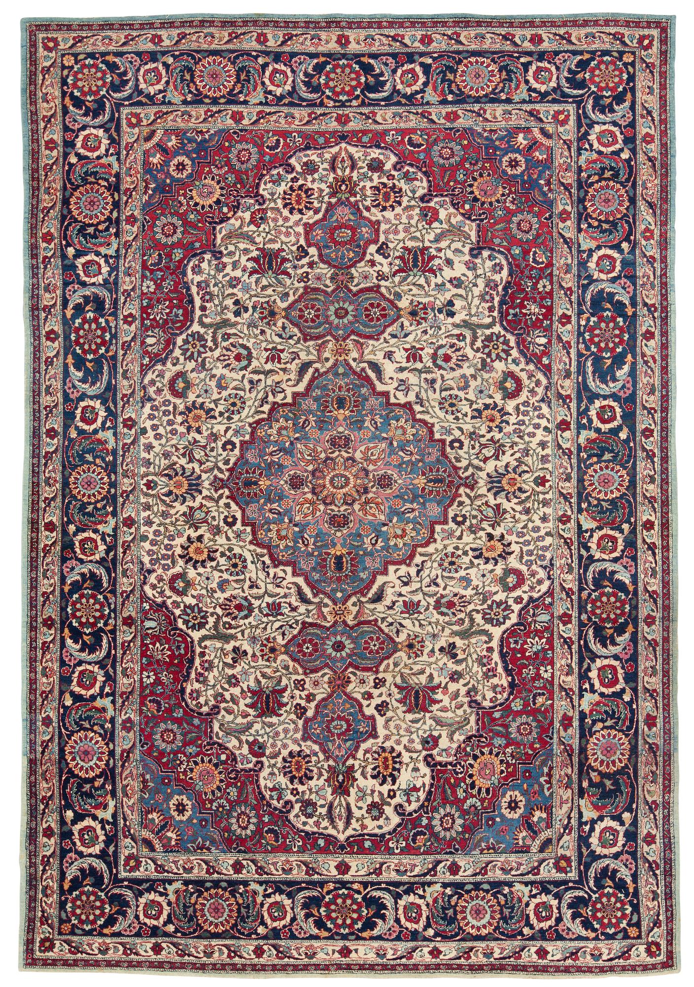 SEMI-ANTIQUE TEHERAN PART SILK. 313,5 x 213,5 cm.