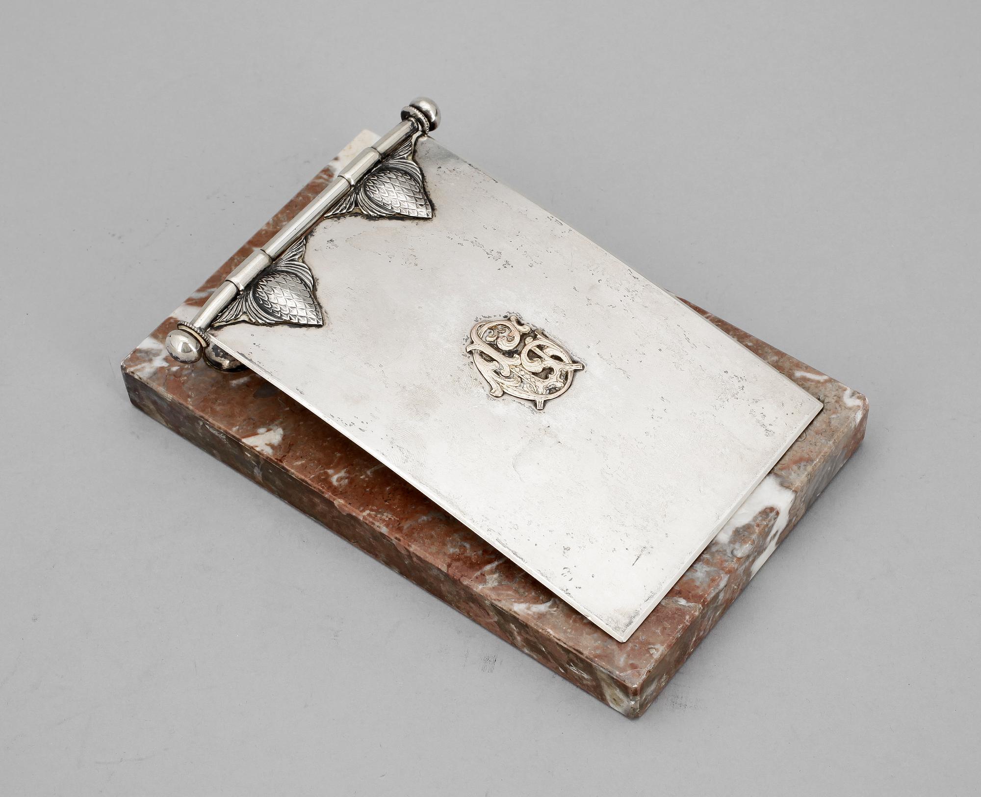 BREVPRESS, silver och marmor, Finland 1930.