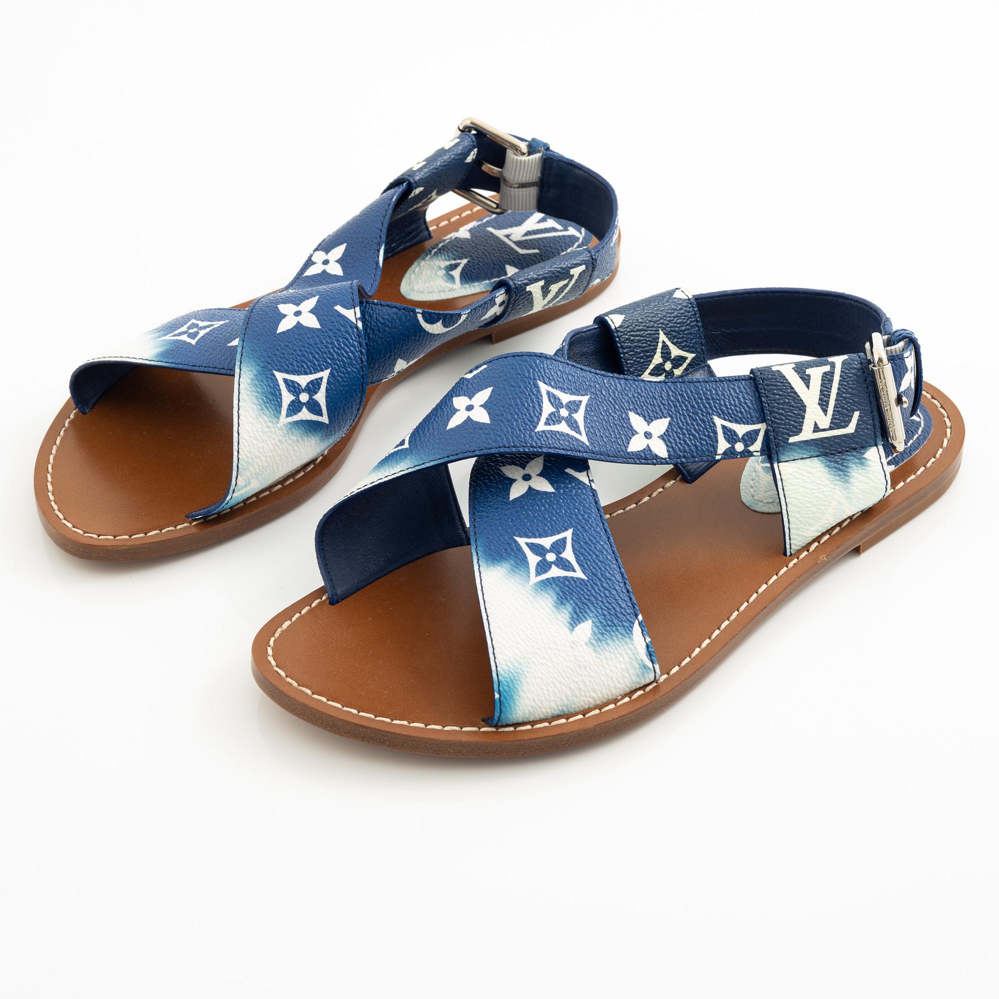 Louis Vuitton, sandals, "Escale Palma Flat Sandal", size 37.