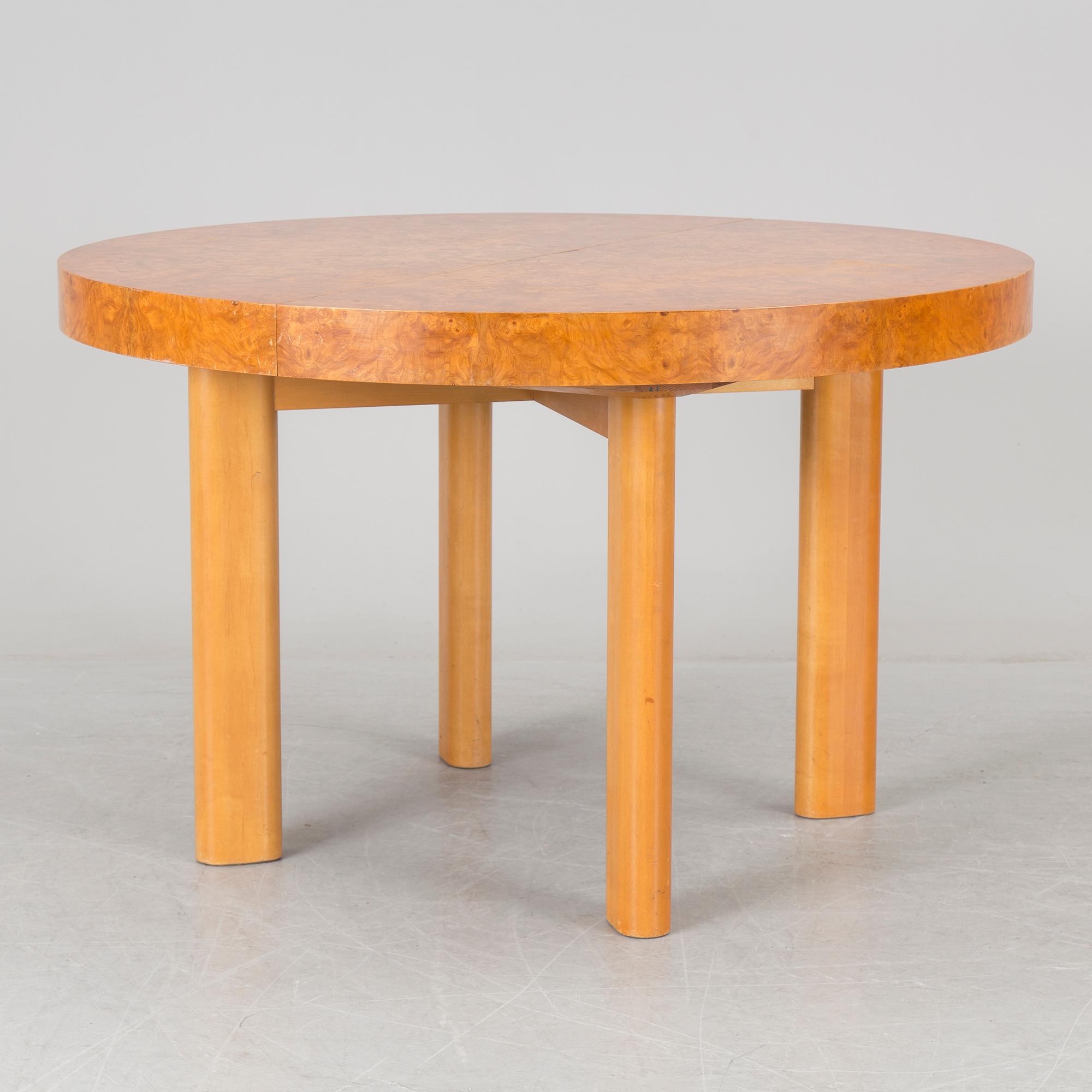 A set of eight chairs and a dining table 'Birka' by Axel Einar Hjorth, Nordiska Kompaniet, 1930s.