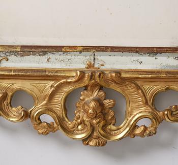 A rococo giltwood mirror, Stockholm, later part 18th century.