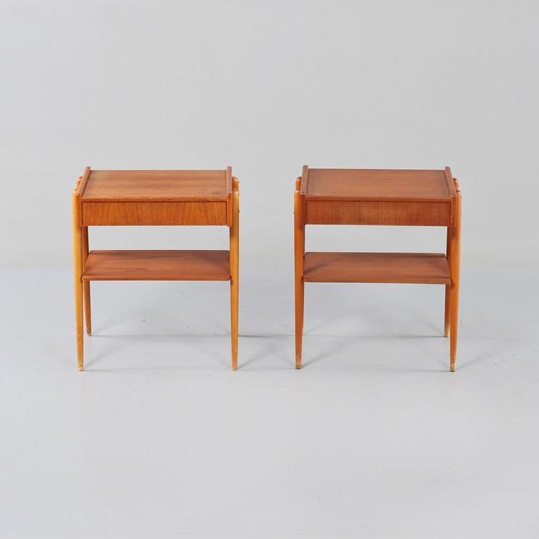 SÄNGBORD, ett par, AB Carlströms & CO Möbelfabrik, 1950/60-tal.