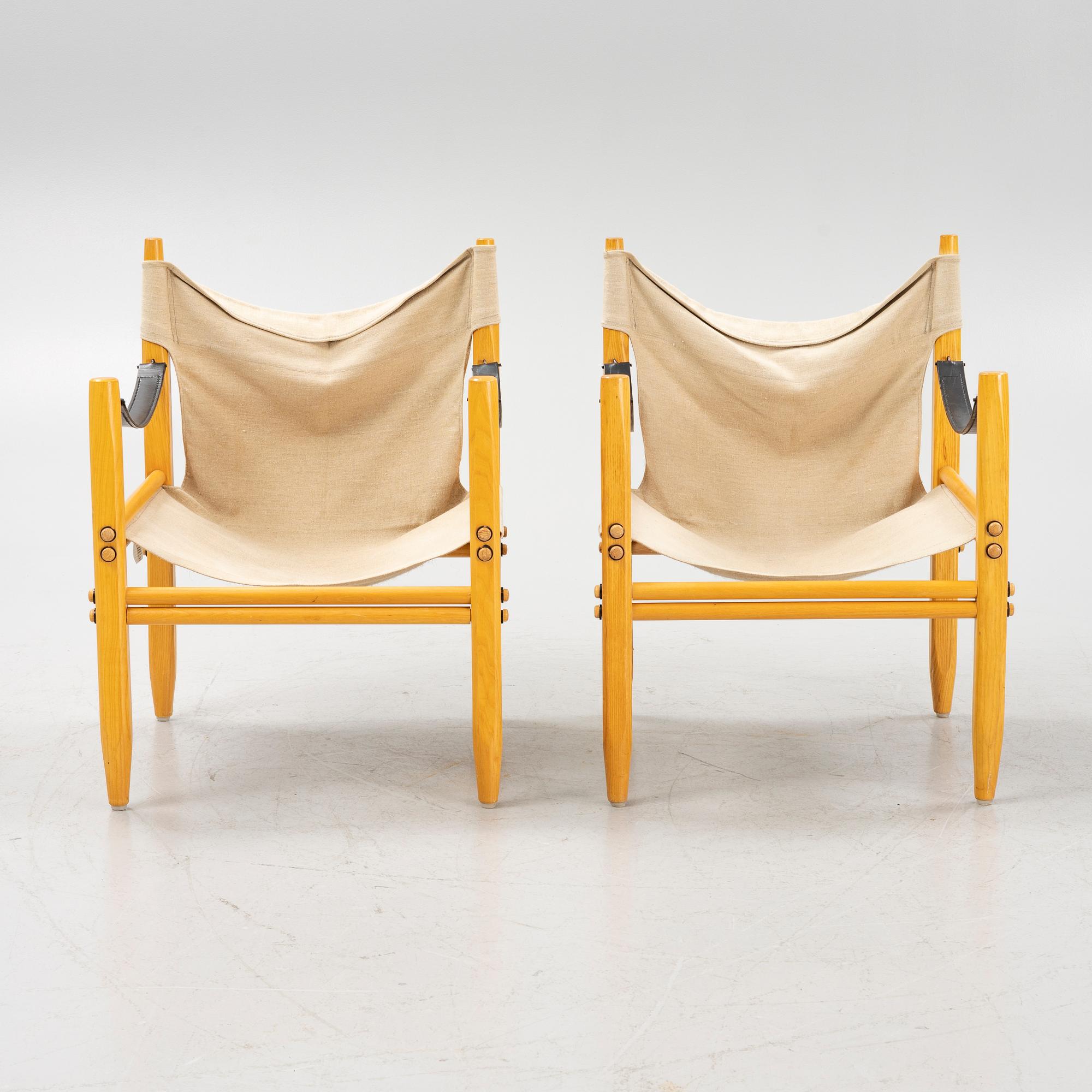 Franco Legler, fåtöljer ett par, safarimodell, Zanotta, Italien, 1970/80-tal.