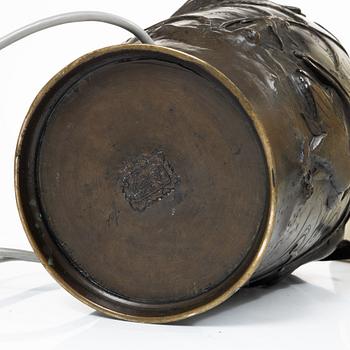 A Japanese bronze table lamp, 20th century.