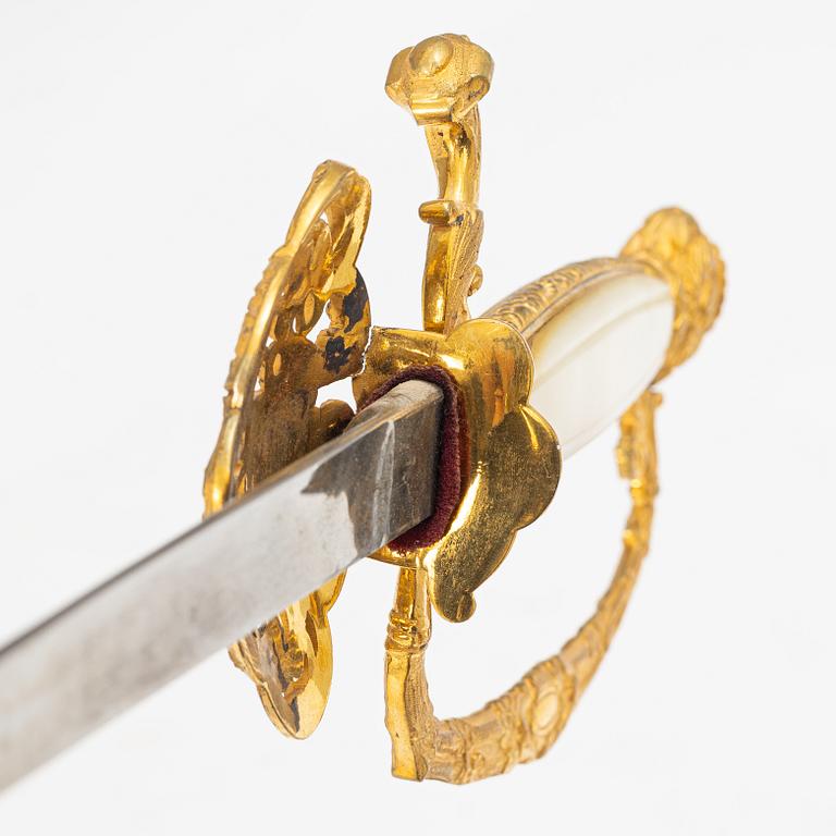 A Swedish small sword, 19th century.