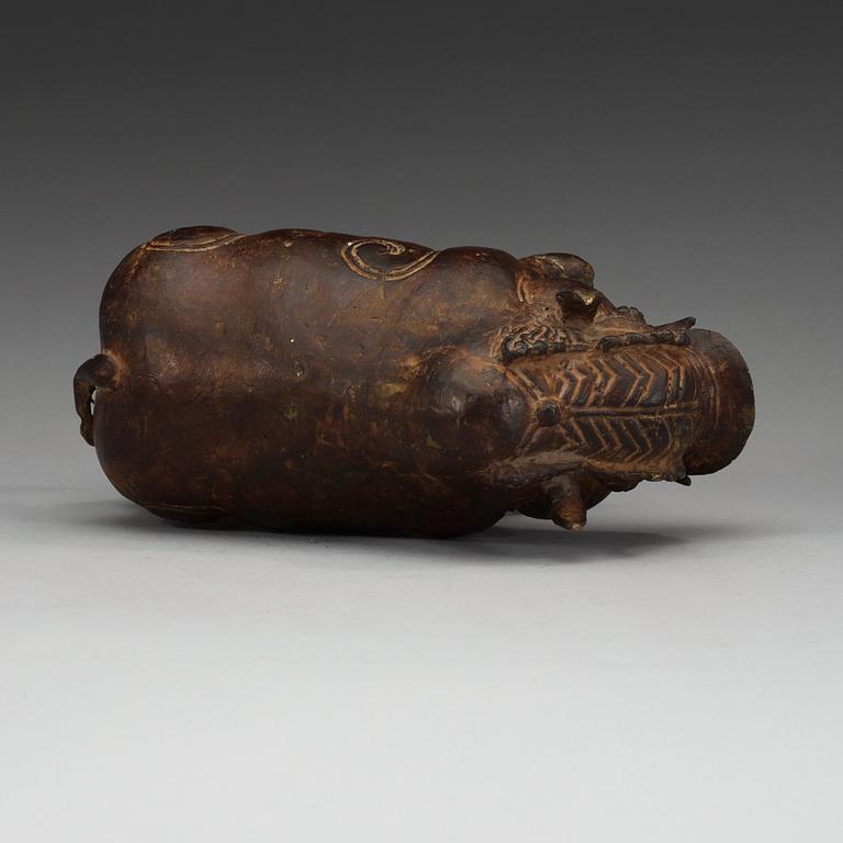 A bronze boar, Presumably Java, Indonesia, 14th Century.