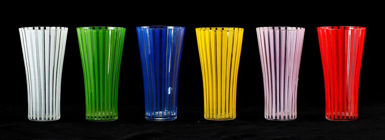 GLAS, 6 st, "Strict", Bengt Orup, Johansfors.