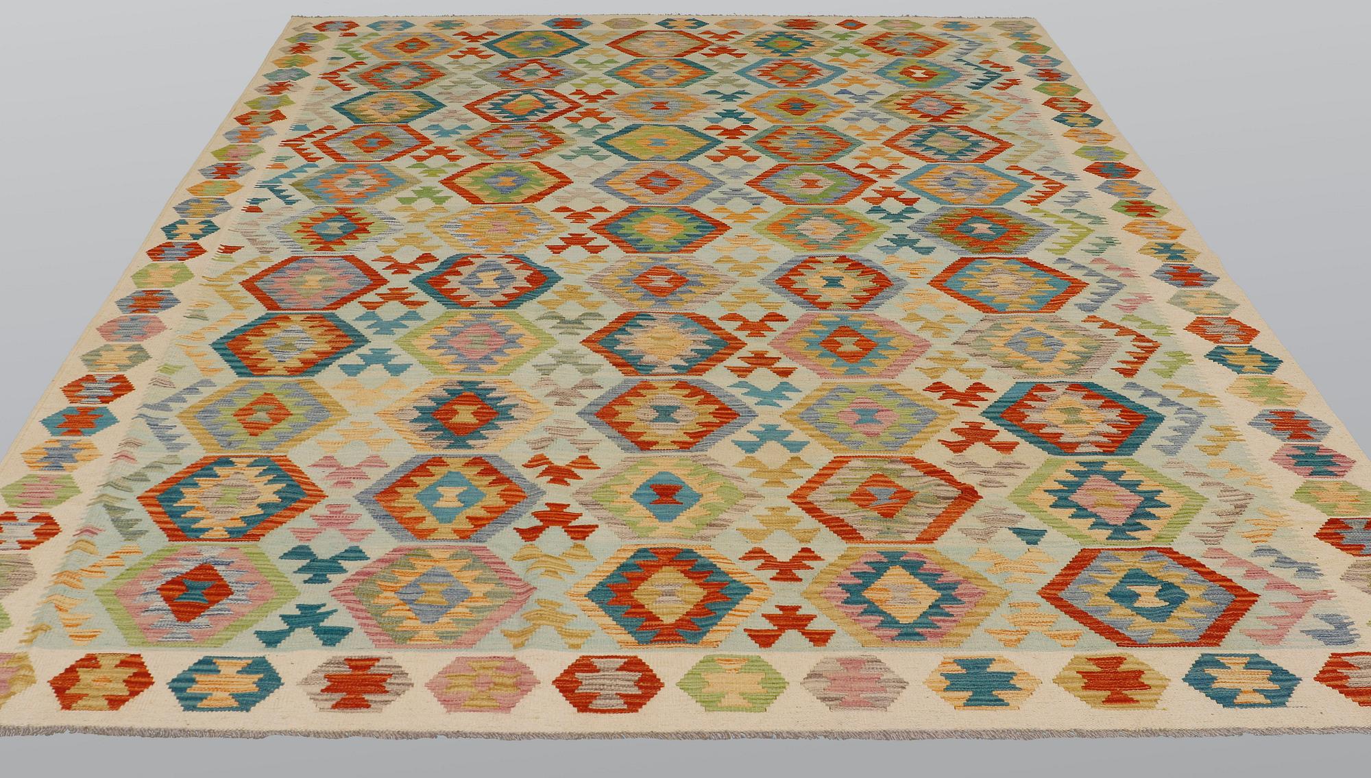 A carpet, kilim, ca 357 x 256 cm.