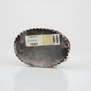A German silver box, late 19th century.