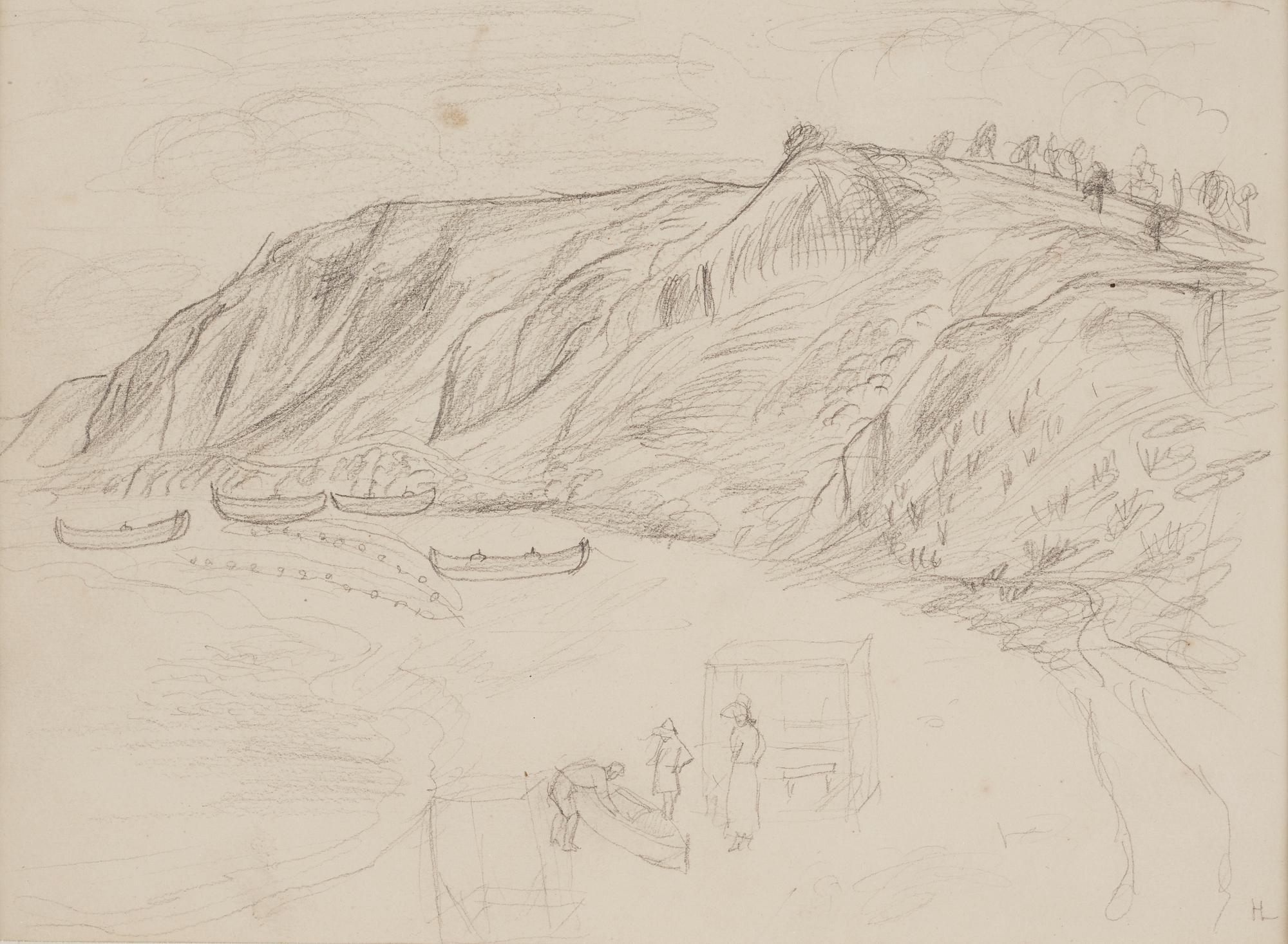 HILDING LINNQVIST, pencil drawing, signed HL.