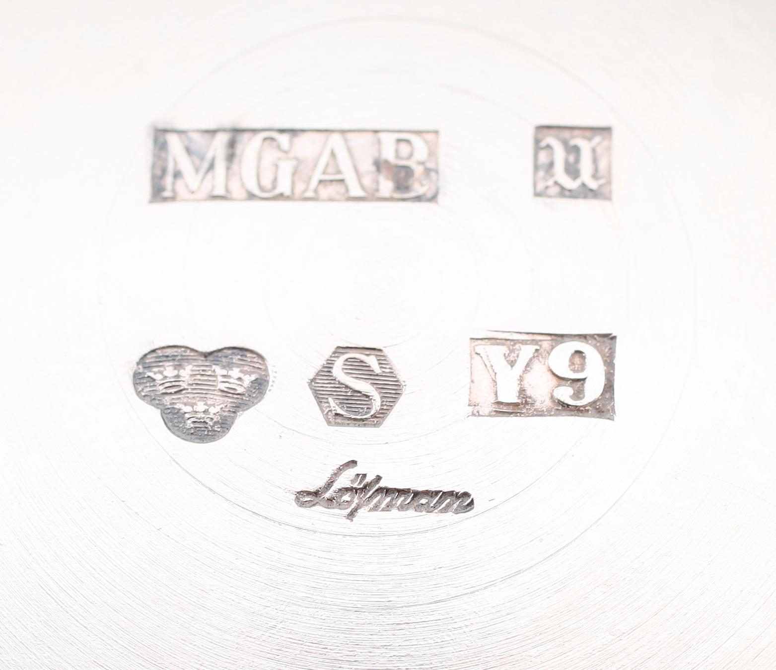 KAFFESERVIS, 3 snarlika delar, silver, Löfman, MGAB Uppsala 1973. Vikt ca 771 g.