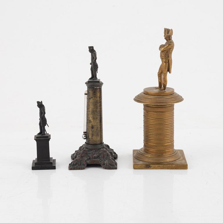 A set of three figurines depicting Napoleon and Frederick the Great , 19th century.