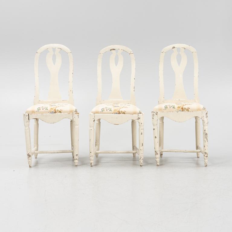 Three painted chairs, 18th/19th Century.