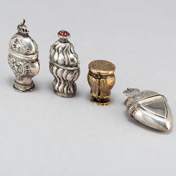Four Swedish and Danish 18th century silver snuff-boxes.