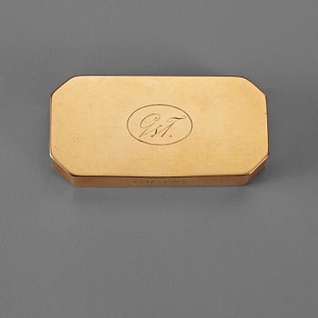 820. A Swedish early 19th century gold-box, marks of Ernst Emanuel Willkommen, Stockholm 1806.