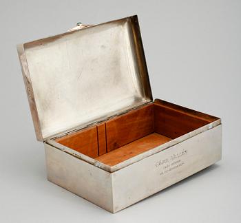 CIGARRLÅDA, silver, GAB, Stockholm 1920-tal.