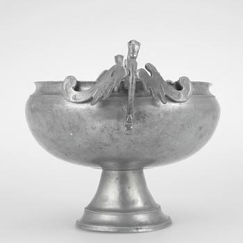 BRÄNNVINSSKÅL, tenn, Gottlob Friedrich Bauman, Hudiksvall 1831.