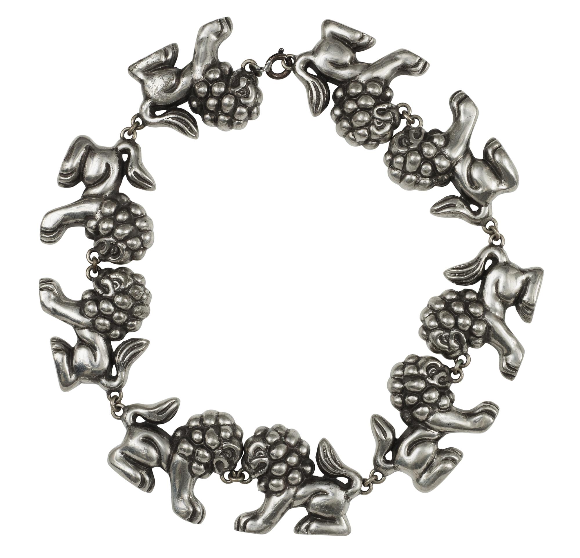 An Anna Petrus pewter necklace by Firma Svenskt Tenn 1940's.