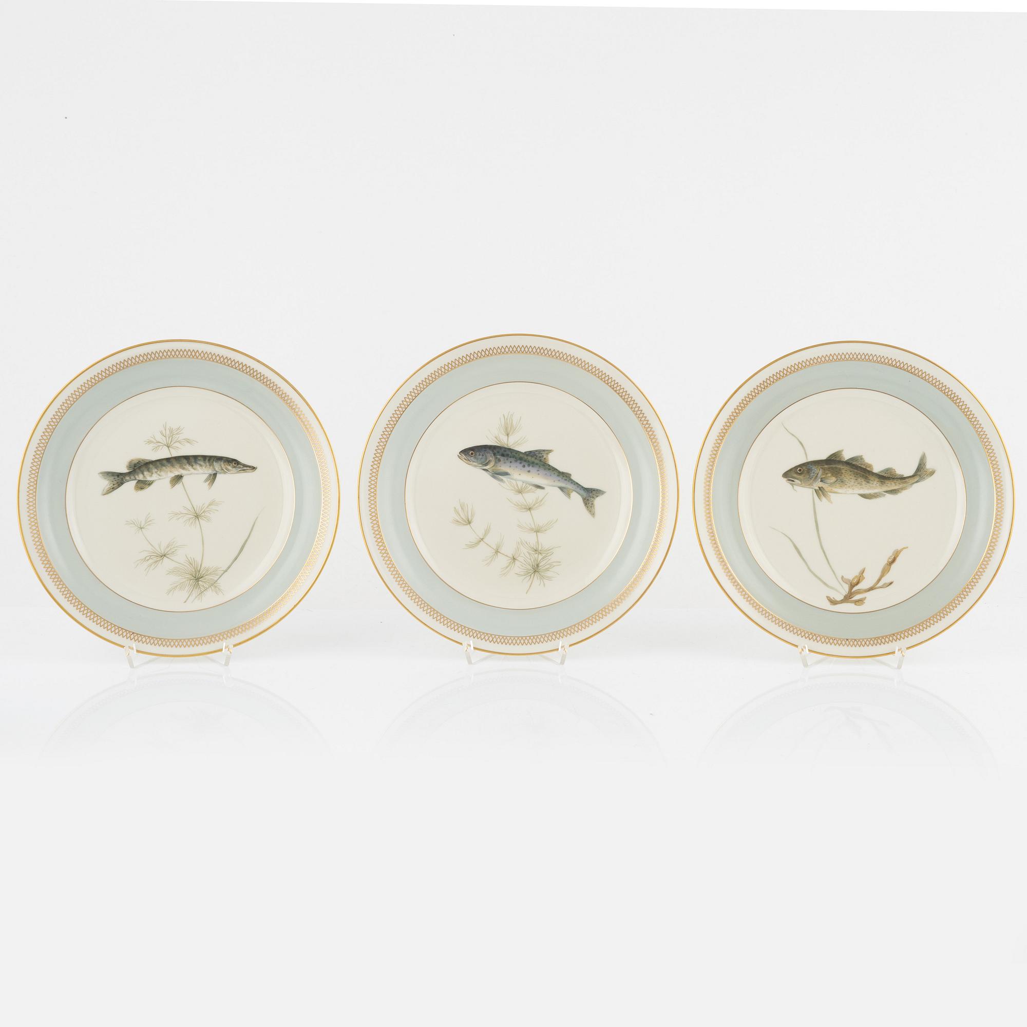 Royal Copenhagen, tallrikar, 11 st, porslin, "Fauna Danica".