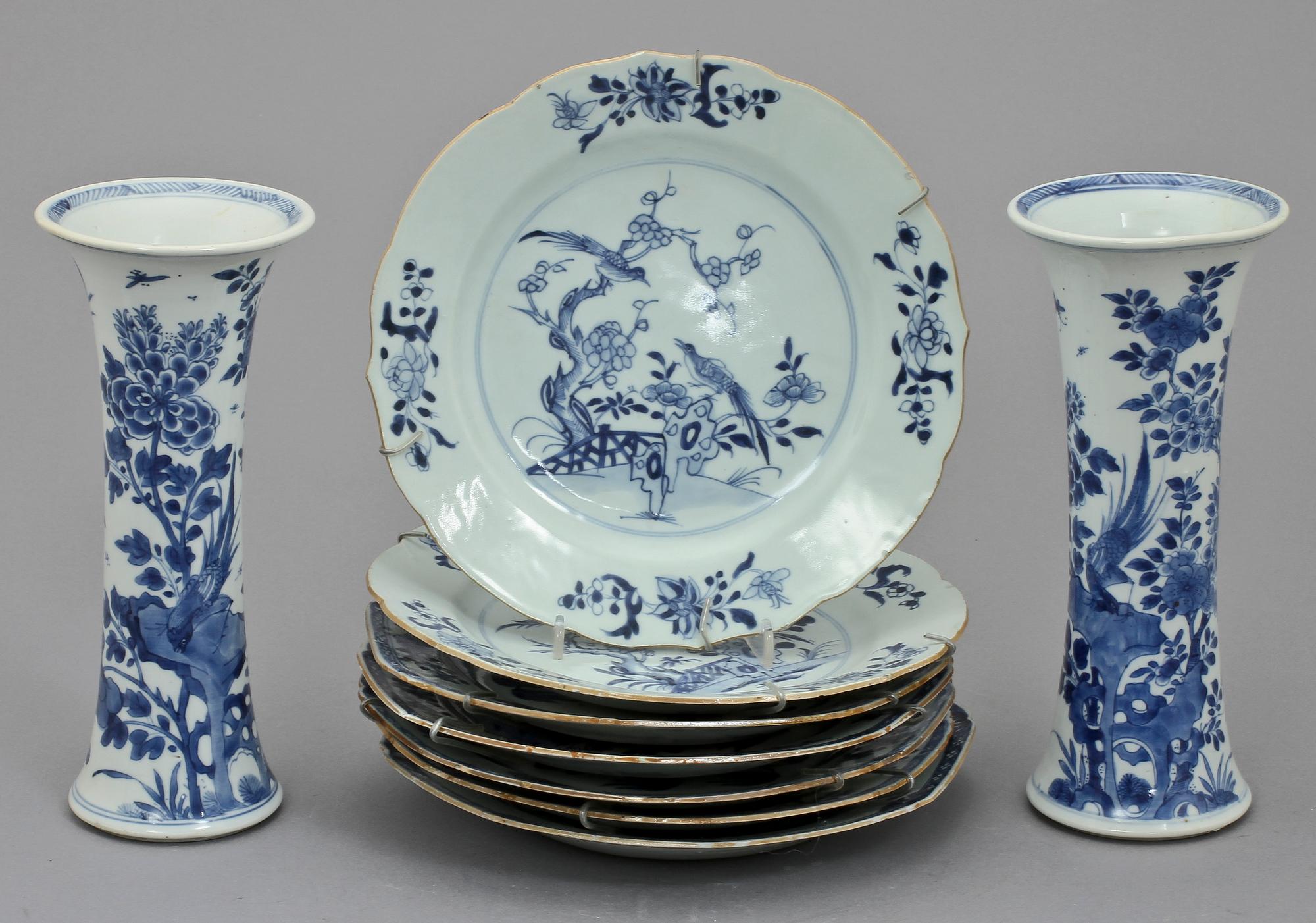 PARTI PORSLIN, 9 delar, porslin, Kina, 1700/1800-tal.