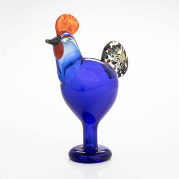 Oiva Toikka, glasfågel, "Rooster", signerad O. Toikka Nuutajärvi 25 v.