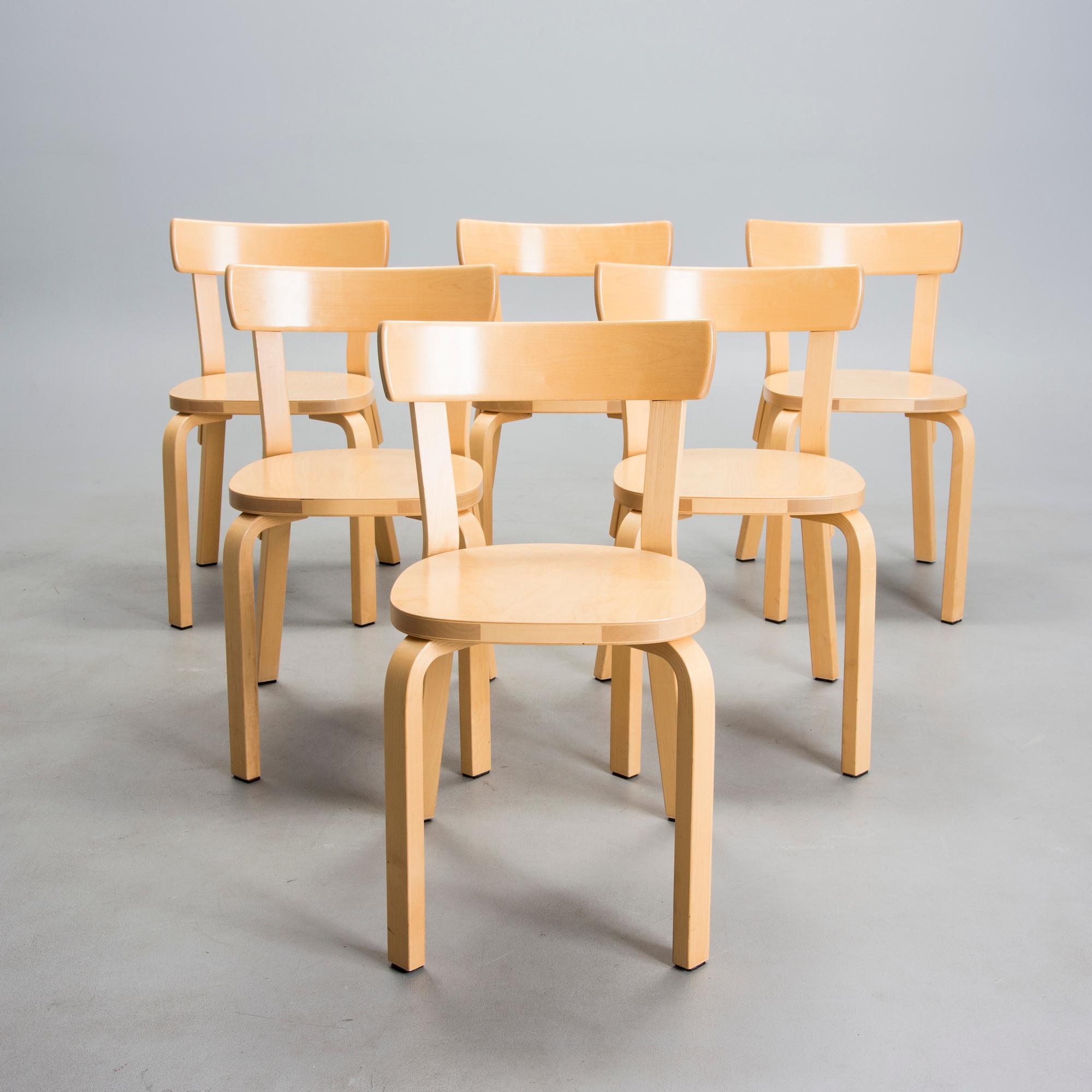 STOLAR, 6 st, modell 69, Alvar Aalto, Artek 2000-början.