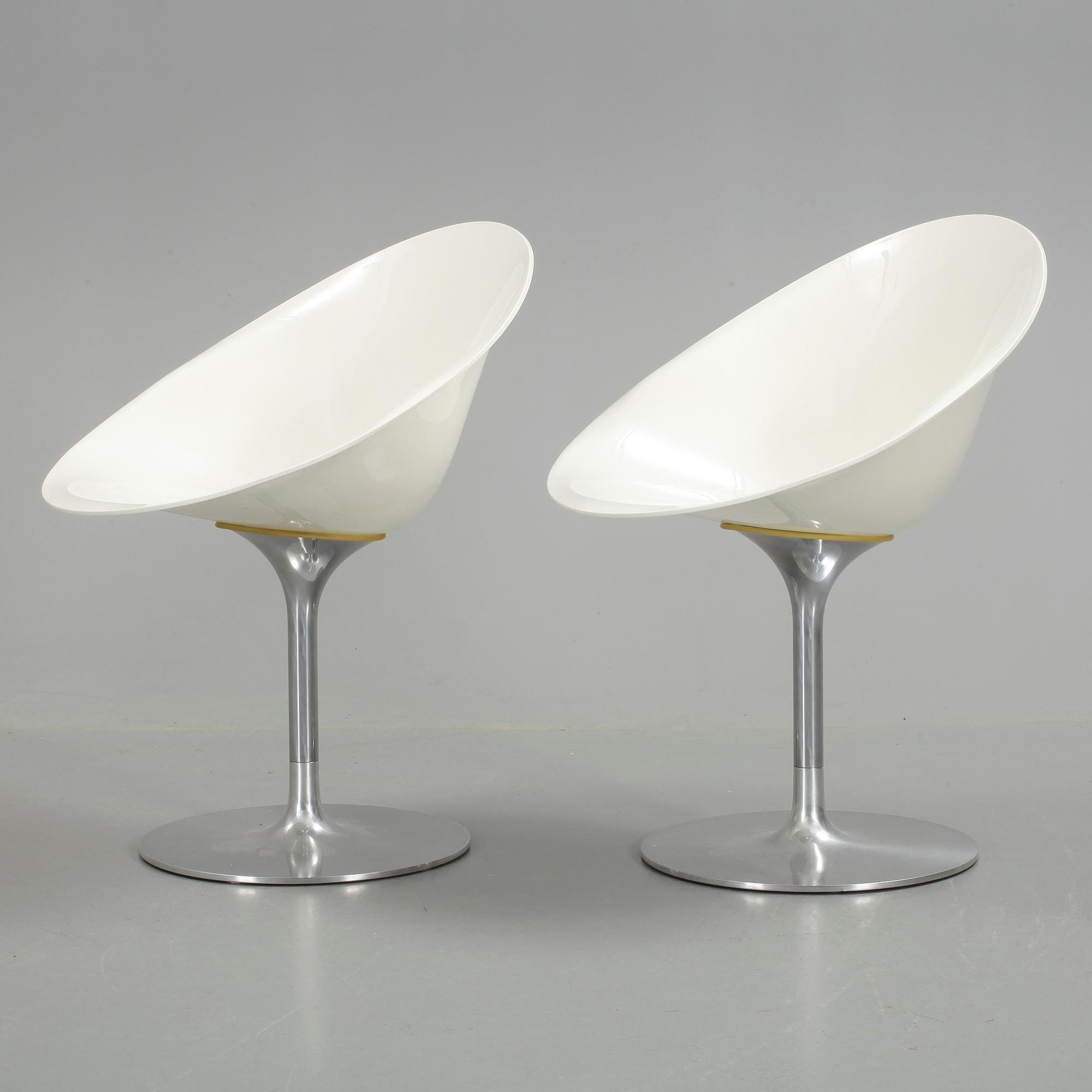 STOLAR, 2 st, "Eros", Philippe Starck för Kartell, Italien, 1900-/2000-tal.