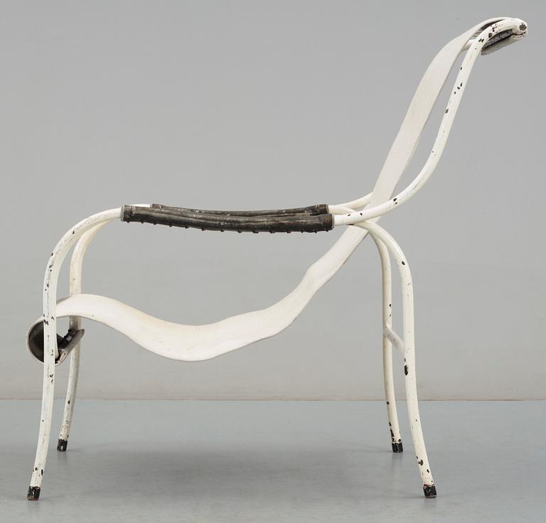 A Gustaf Isak Claesson lacquered metall and canvas easy chair, ca 1930.