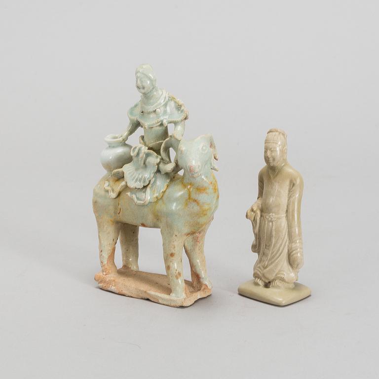 Two ceramic figurines, South East Asia, Sawankhalok, 15th/16th Century.