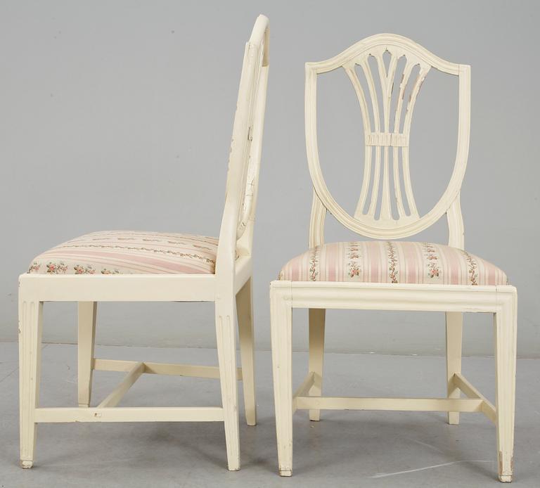 STOLAR, ett par, gustavianska, 1700/1800-tal.