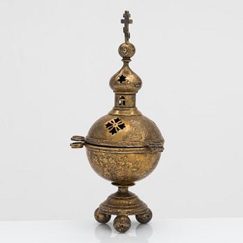 Orthodox gilt silver censer, Moscow 1899-1914.