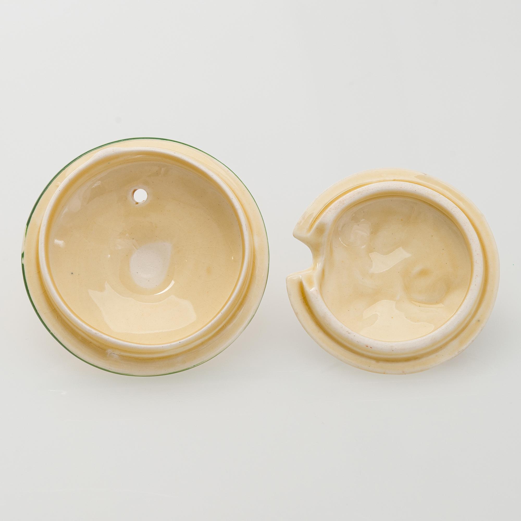 Clarice Cliff, 10-piece coffee service, stamped "Crocus", England.