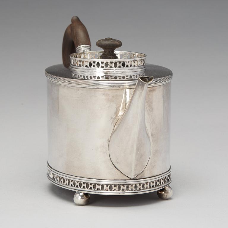 A Swedish late Gustavian parcel-gilt silver tea-pot, mark of Gustaf Georg Rehnberg, Norrköping 1807.