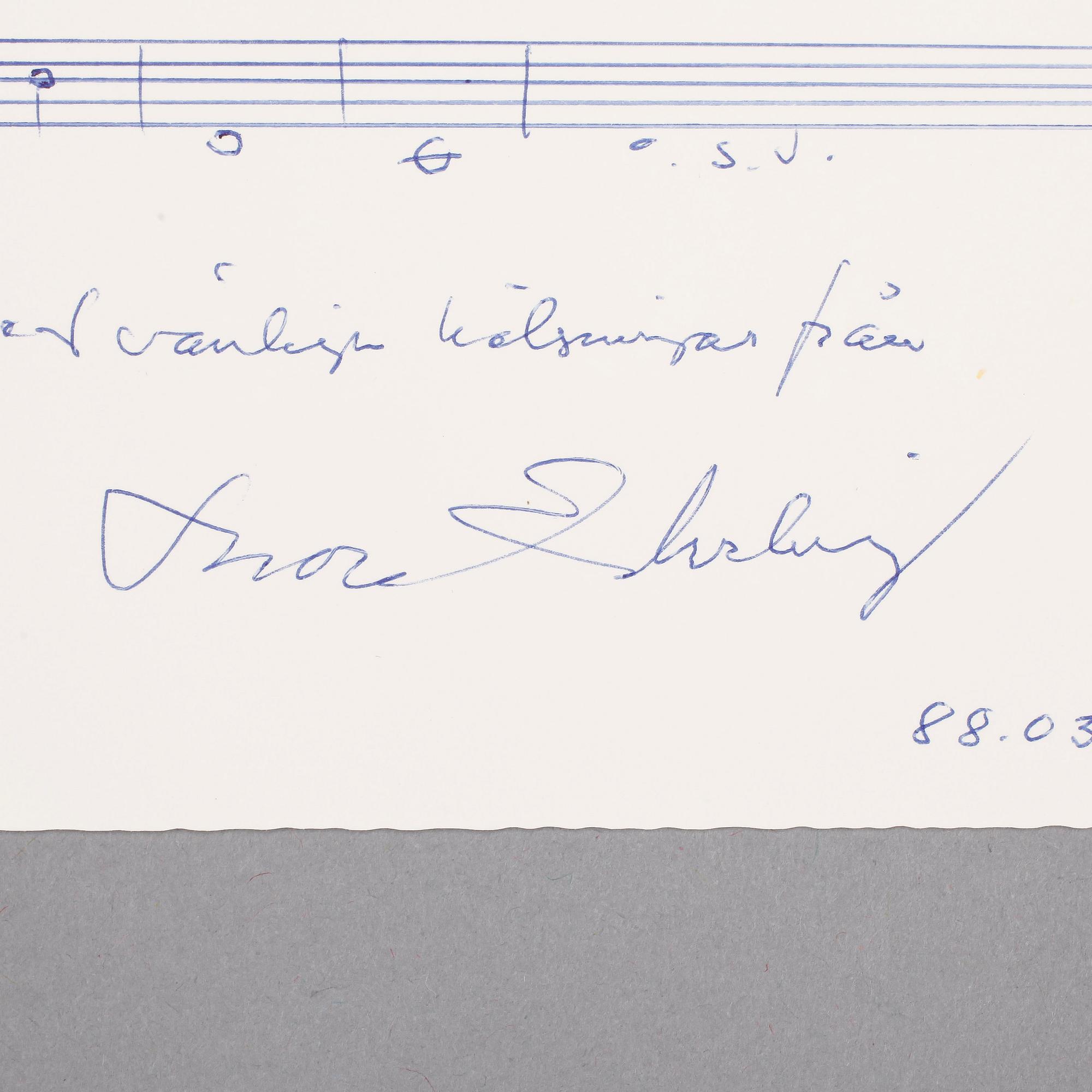 AUTOGRAFPARTI MED MUSIKARTISTER, 70 st, bla Kiri Te Kanawa på vykort, Duke Ellington, 1900-tal.