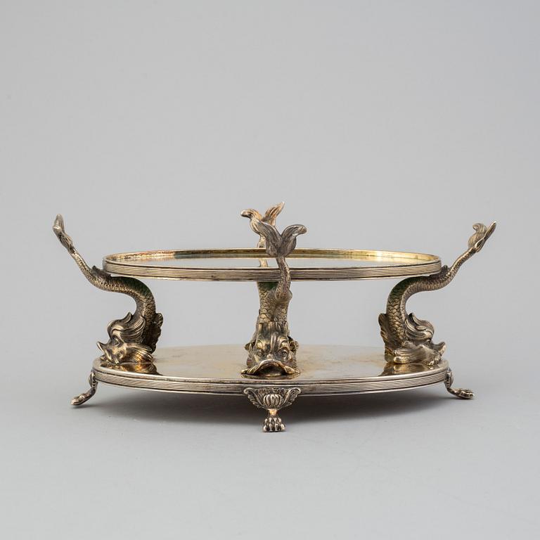 A silver plated table plateau, AG Dufva, Stockholm, circa 1900.