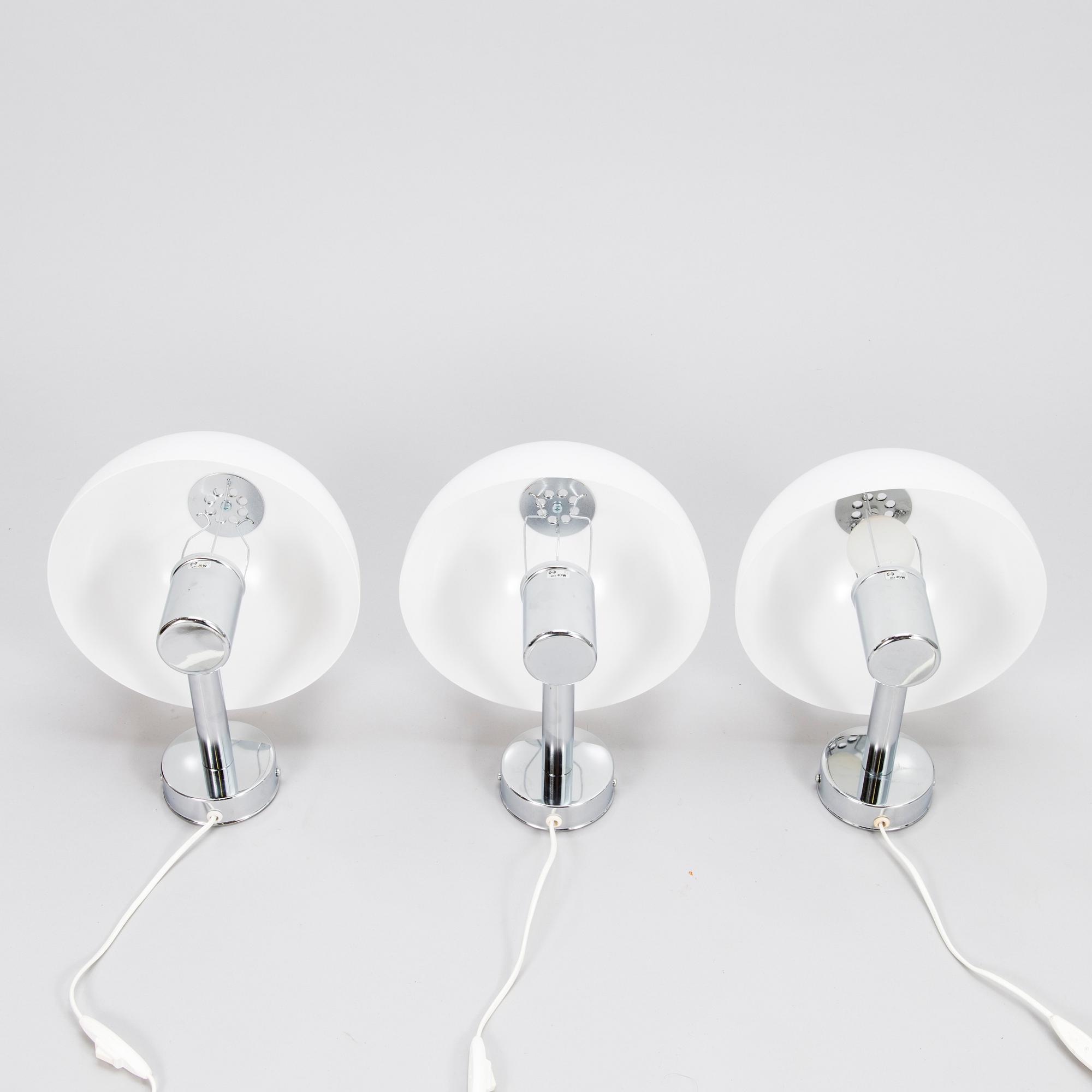 HEIKKI TURUNEN and TIMO SAARNIO, Three "Valio", wall lamps for Orno.