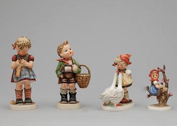FIGURINER, 4 st, porslin, Hummel, Goebel, Tyskland, 1900-tal.