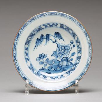 A matched set of 12 blue and white dessert dishes, Qing dynasty, 18th Century.