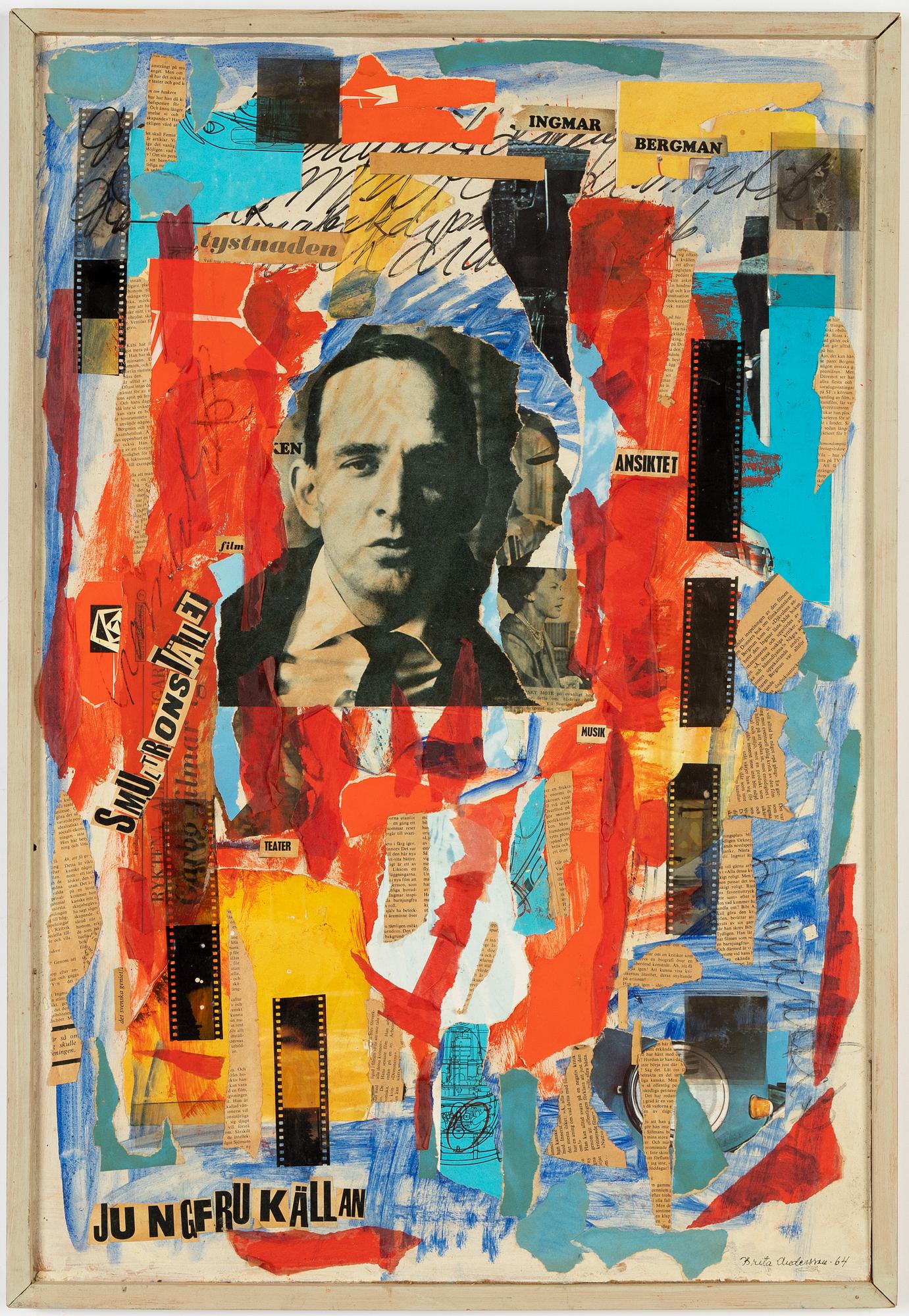Unknown artist, collage, signed Brita Andersson and dated 1964.
