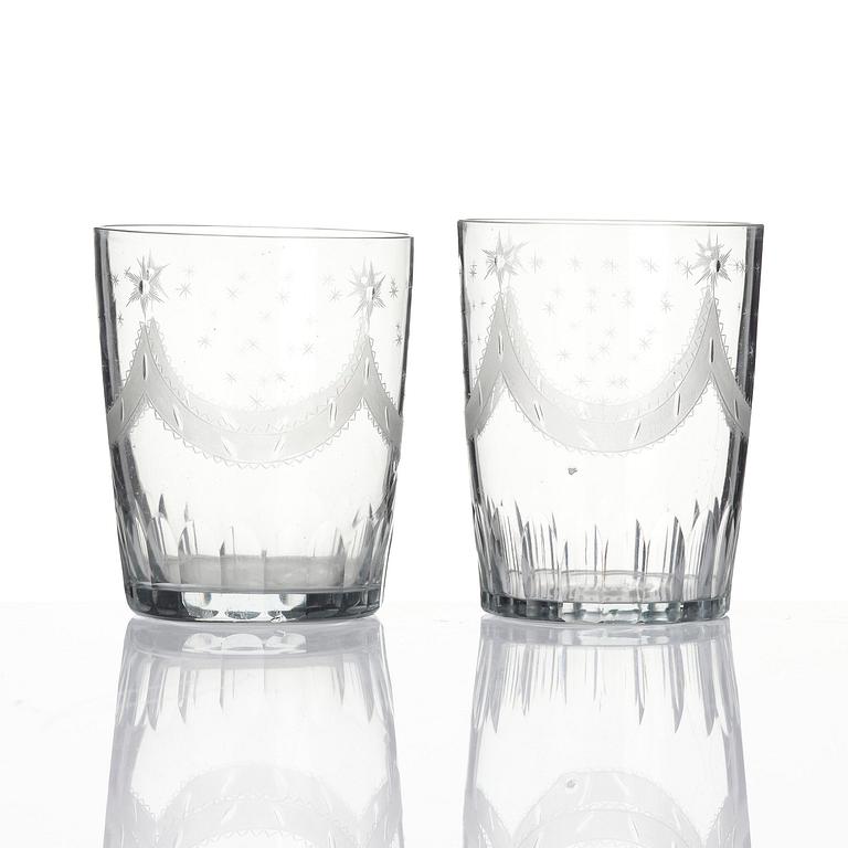 Selter glass, twelve pieces, Sweden circa 1800, Late Gustavian.