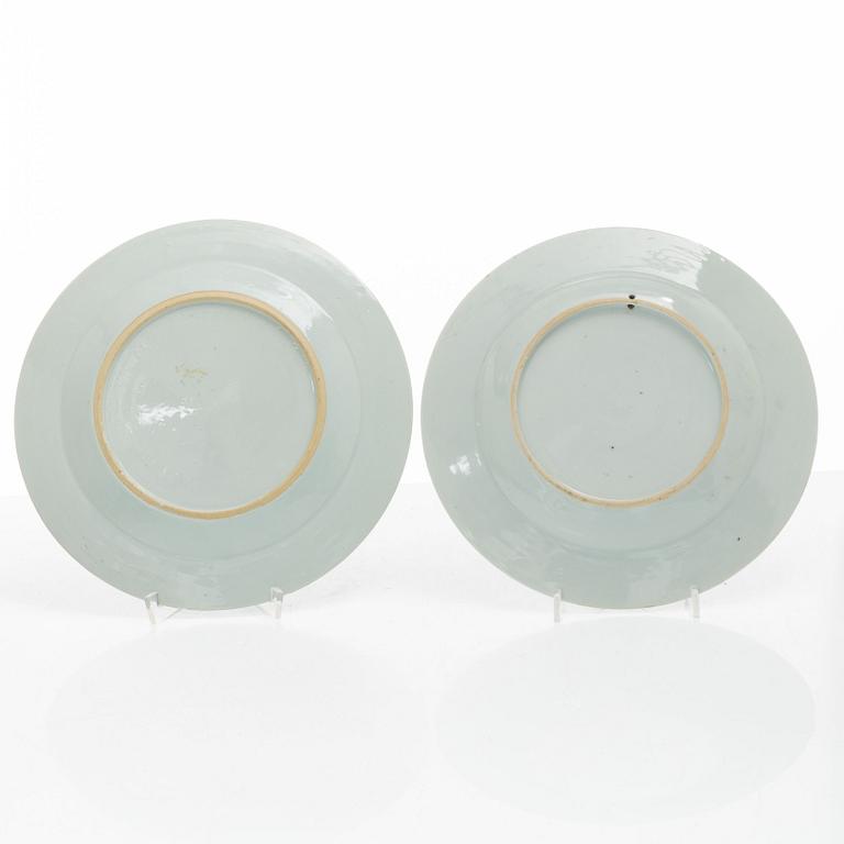 Tallrikar, 14 st, porslin, Kina, 1700-1800-tal.