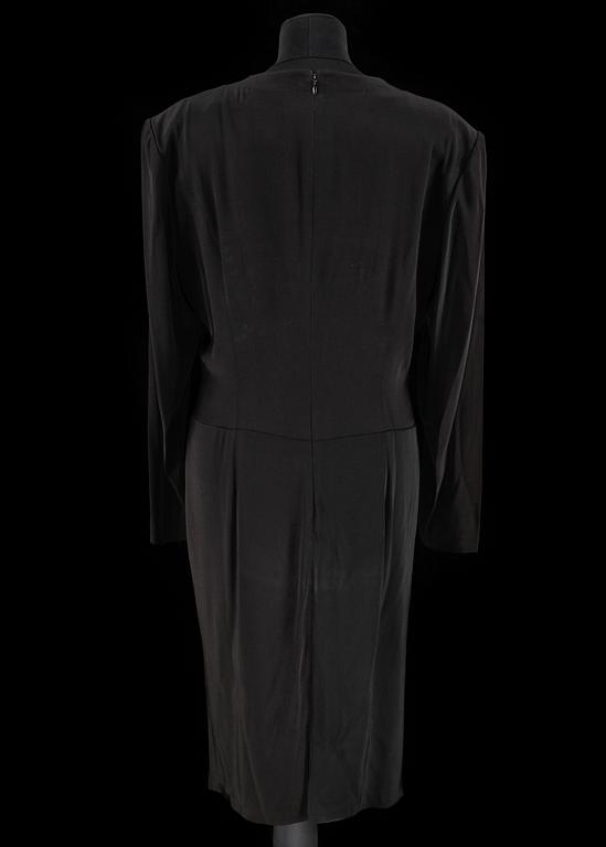A black dress by Guy Laroche.