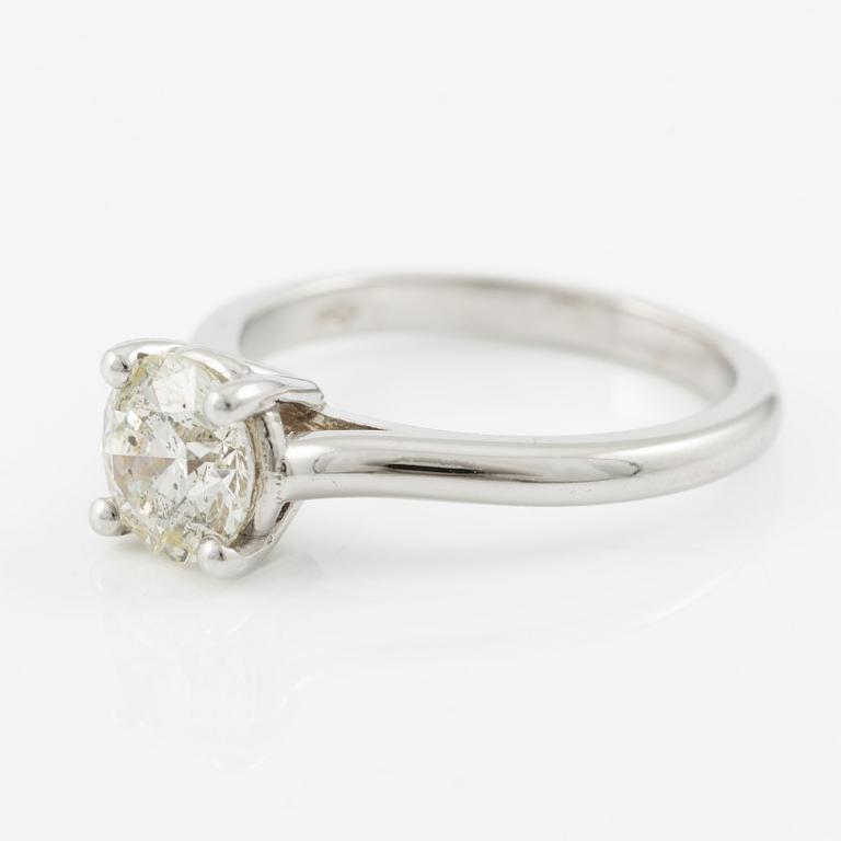 Ring 18K white gold with brilliant-cut diamond 1.42 ct.