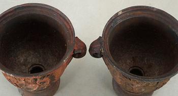 YTTERFODER, ett par, Svartmålat gjutjärn, Barockstil, Vattholma bruk, 1800-tal.