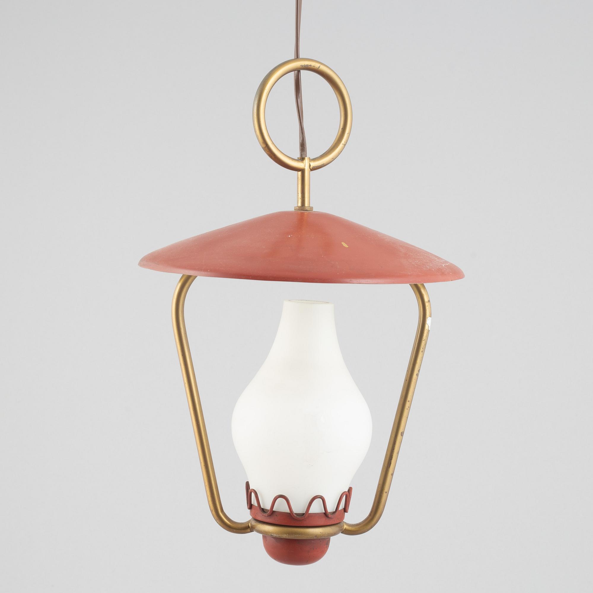 Hans Bergström, a Swedish Modern ceiling lamp, Ateljé Lyktan, Åhus, 1940s.