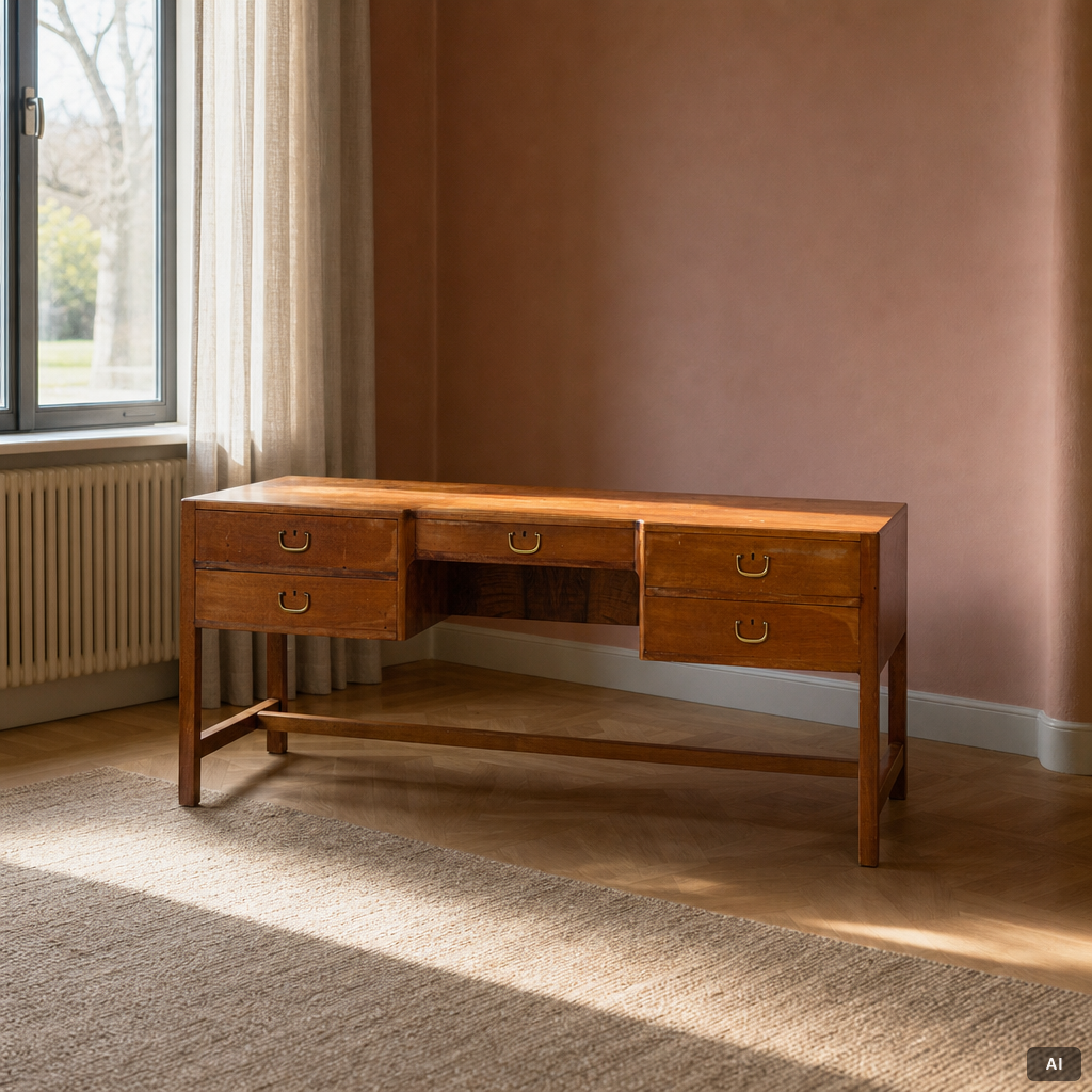 Josef Frank, a model '500/A' desk, Firma Svenskt Tenn, Sweden, before 1985.